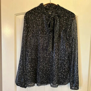 Cable & Gauge Black and Metallic Blouse. #office siren #corporatecore #career